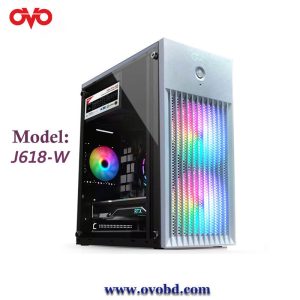 5. OVO RGB M-ATX GAMING CASE J618-W ACRYLIC
