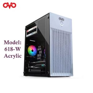 1. OVO RGB M-ATX GAMING CASE J618-W ACRYLIC