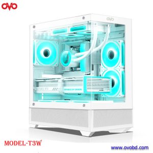 5. OVO T3W 5X-ARGB INFINITY FAN ICE COOL BUTTON CONTROL GAMING CASE