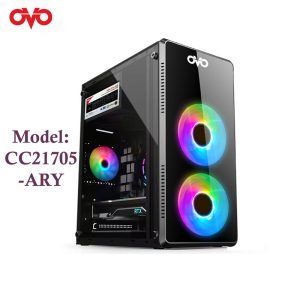 2. OVO M-ATX GAMING CASE CC21705-ARY 3X RGB FAN