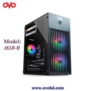 6. OVO RGB M-ATX GAMING CASE J618-B ACRYLIC