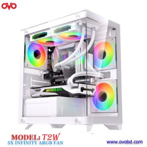 8. OVO T2W 5X-ARGB INFINITY FAN ICE COOL BUTTON CONTROL GAMING CASE