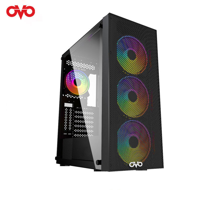 OVO W-1201 MID TOWER 4X-ARGB INFINITY FAN BUTTON CONTROL GAMING CASE