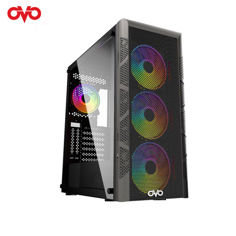 OVO W-1202 MID TOWER 4X-ARGB INFINITY FAN BUTTON CONTROL GAMING CASE
