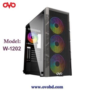 OVO W-1202 MID TOWER 4X-ARGB INFINITY FAN BUTTON CONTROL GAMING CASE