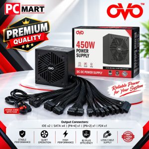 OVO NEO Q45O Watt 82 Plus Efficiency Power Supply Black, Warranty 3-Year's